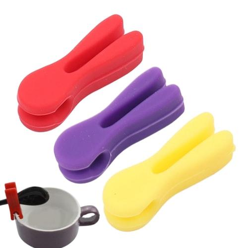 Spoon Pot Pan Holder, Silicone Pot Clip - Rabbit Shape Kitchen Spatula Holder - 3X Countertop Spatula Holders, Cooking Spoon Holders, Utensil Rest for