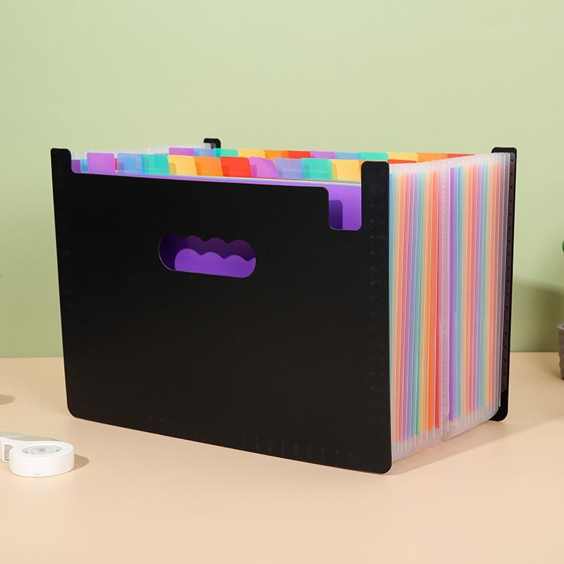 1pc Expandable A4 File Folder - Multi-Purpose Standing Document Organizer with 25 Color-Coded Index Tabs and Pockets for Office, School, and Home Use