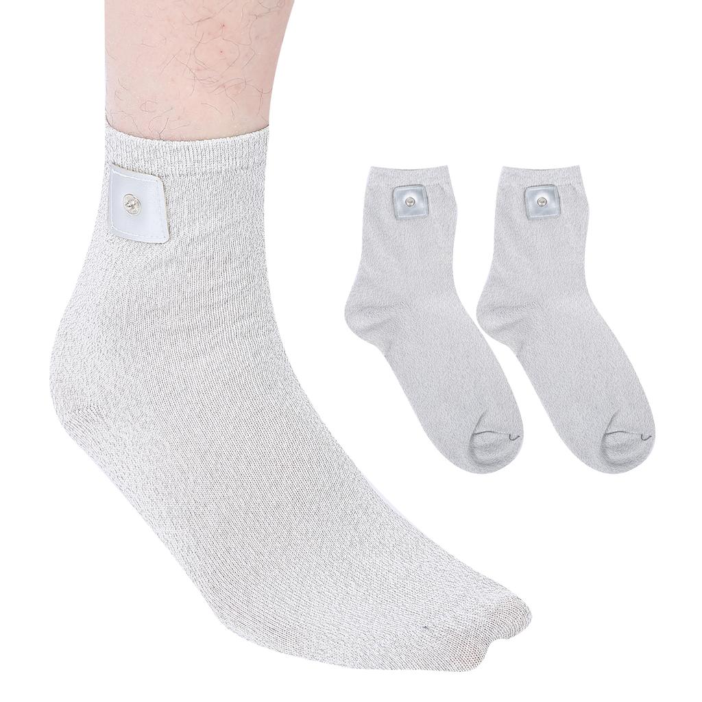 Electrode Socks Silver Therapy Conductive Massage Socks Electrotherapy Socks (PU Leather on Single Side) Conductive Socks