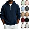 Men's Knit Half Zip Hoodie Sweatshirt for Winter Casual Wear