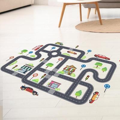Adesivos de Parede de Sinais de Trânsito para Carro Adesivos de Chão Decoração de Quarto Infantil Adesivos de Desenho Animado Autoadesivos Decalques de Arte de Parede