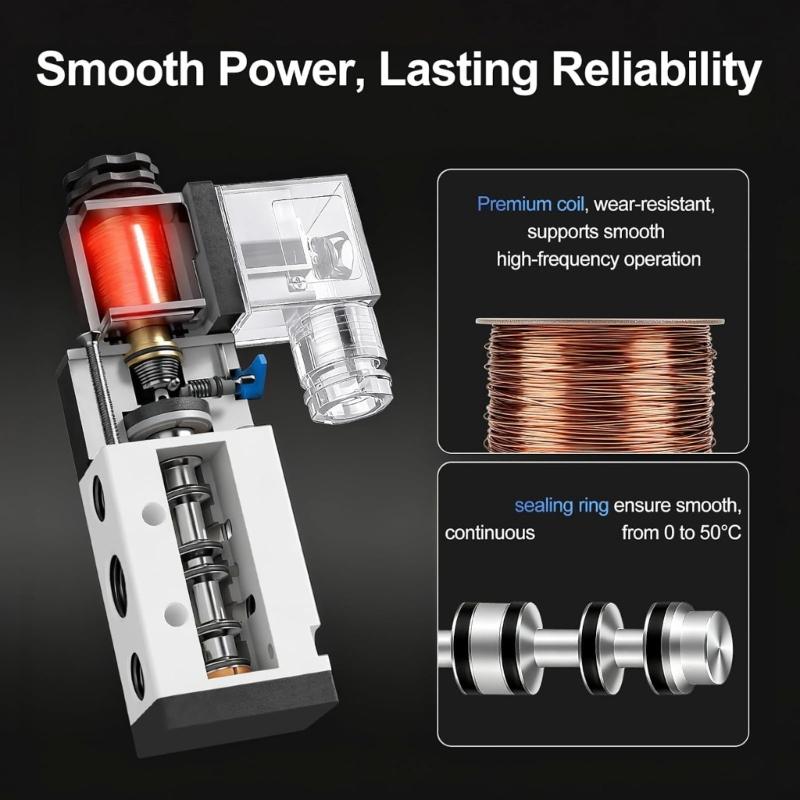 5 Way 2 Position Pneumatic Air Control Solenoid Valves Block Replacement 4 Station Solenoid Valves Manifold Enduring