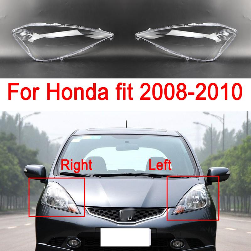 Car Front Headlight Glass Lampshade For Honda Fit 2008 2009 2010 Left/Right Replacement Lens Glass Cover Clear Headlamp Shell left
