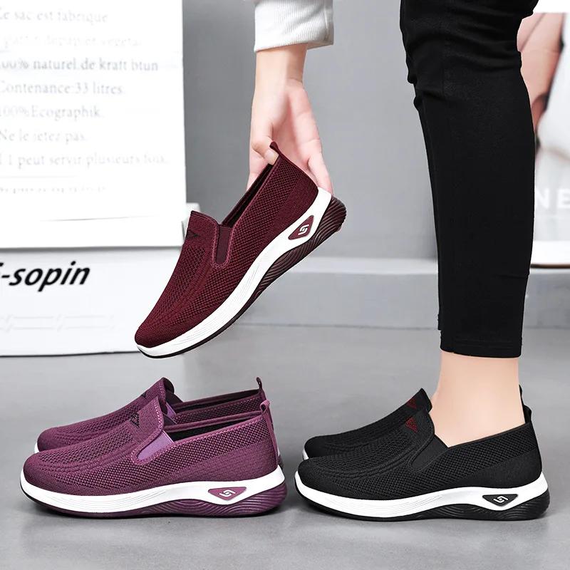 Fashion 2025 Spring New Women's Cloth Shoes High Quality Women's Sports Flats Loafers Plus Size Walking Flats Women's