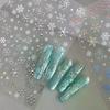 Cartoon Christmas Nail Art Sticker With Gold/Silver Snowflakes Iridescent Sparkle Manicure Decals DIY Nail Art Decoration
