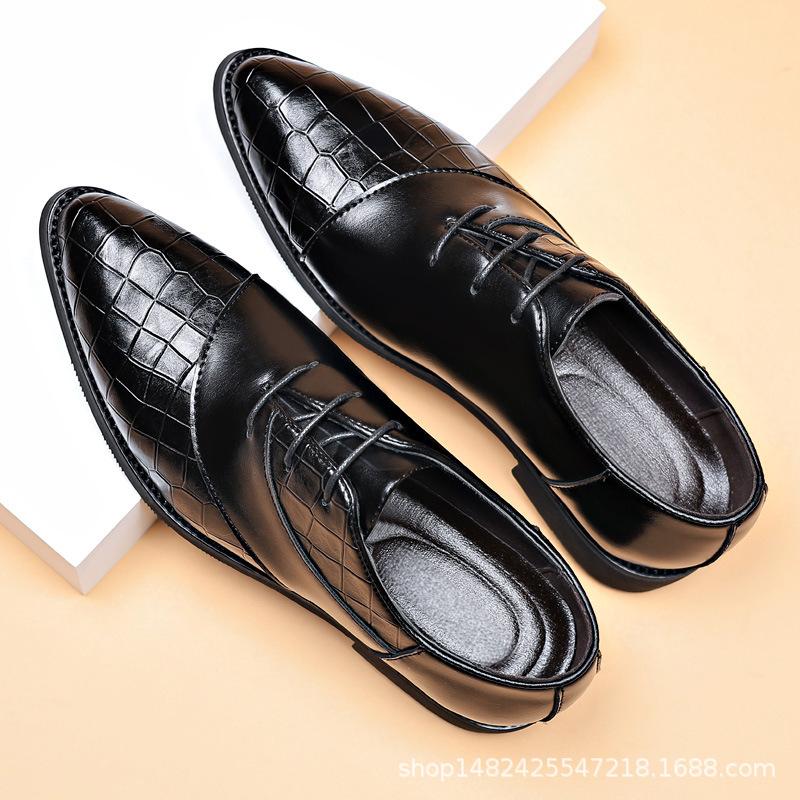 Fashion Big Size 38-49 Men's British Style Pointed Toe Dress Shoes PU Leather Comfort Business Casual Oxfords for Autumn Wedding Shoes