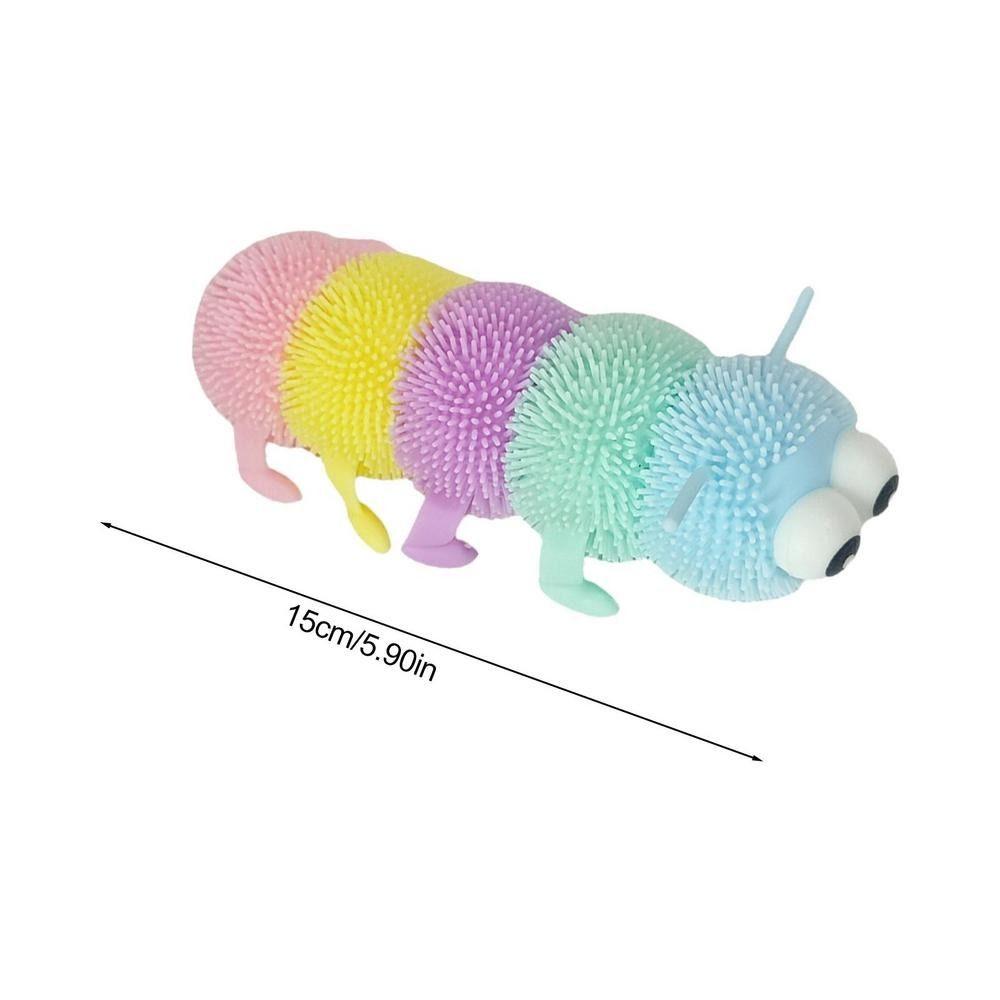 Interactive Gift Antistress Soft Squish Luminous Caterpillar Toy Fidget Squeeze Decompression Toy