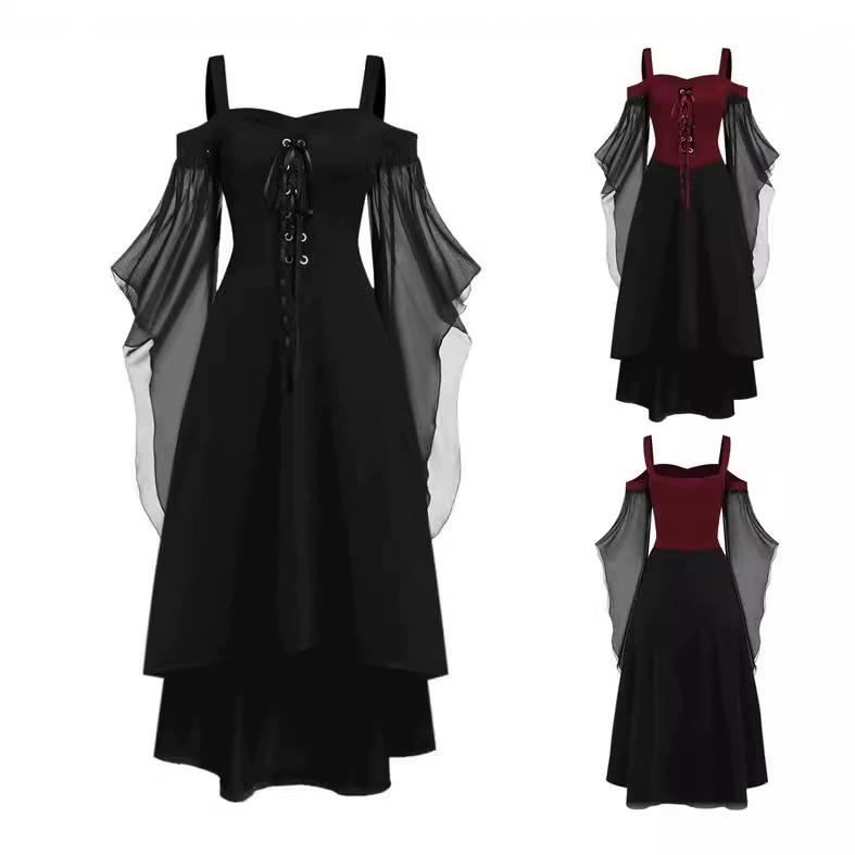 Halloween Costumes, Renaissance Dresses, Medieval Retro Gothic Cos Costumes, Stage
