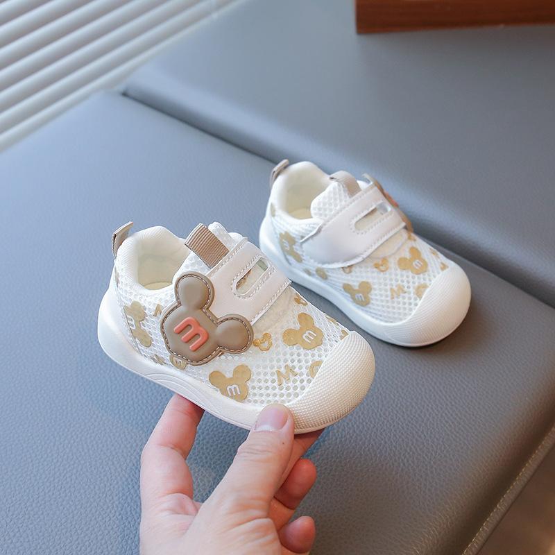 Letní Dětské Batolecí Boty Jednoduché Síťované Dívčí Sportovní Boty Roztomilé Kreslené Dětské Domácí Boty