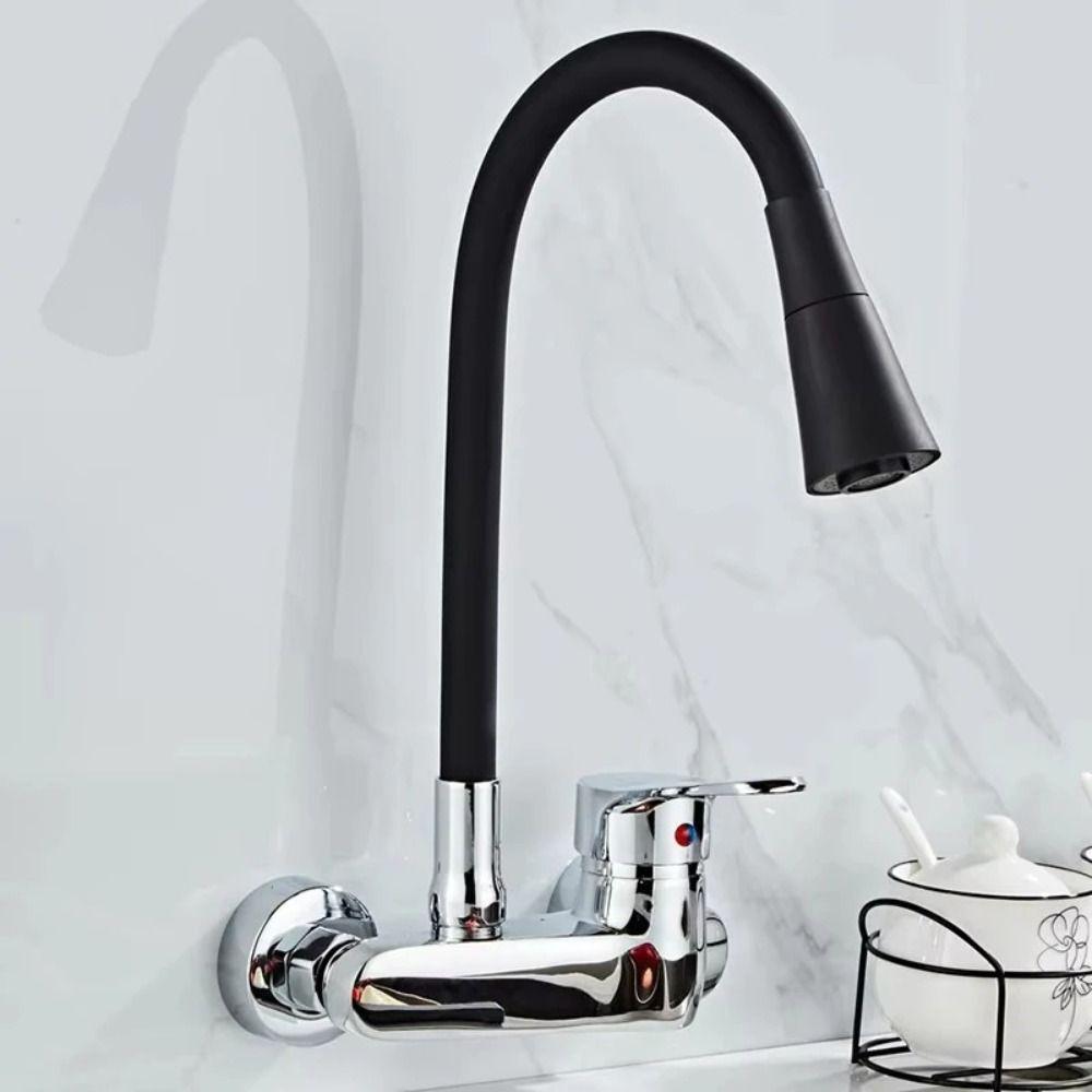 Black Single Cold Water Tap Standard Kitchen Water Supply Systems