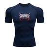 Men's Compression Fitness T-Shirt, Breathable Quick Dry Sport Tee with Extreme Heavy Metal Graphic, Stretchy Athletic Shirt for Workout Training Runni