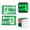 Glow In Dark Exit Signs Luminous Security Stickers Wall Safety Adhesive Fire Evacuation Directional Night Visibility Signage