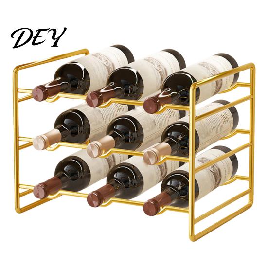 Desktop Bottle Rack Iron Wine Rack, Curved Grooves, Countertop Cabinet Storage Shelf, Compact Stand Metal Holder, for Kitchen Cupboard And Pantry Home