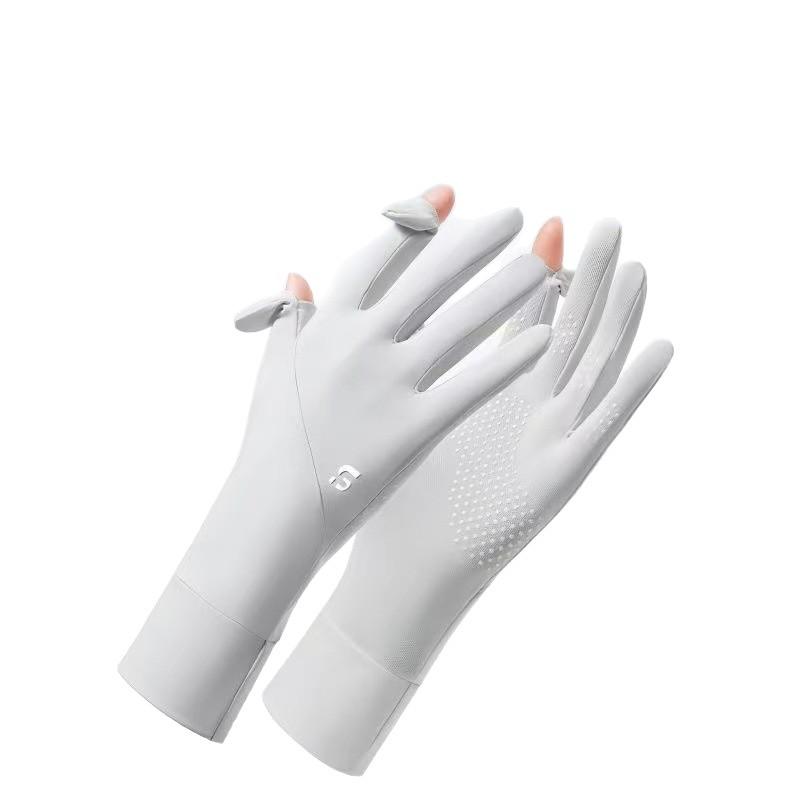Women's Ice Silk UV Protection Flip-Top Cycling & Driving Gloves - Non-Slip, Thin, Extended Summer Sun Protection.