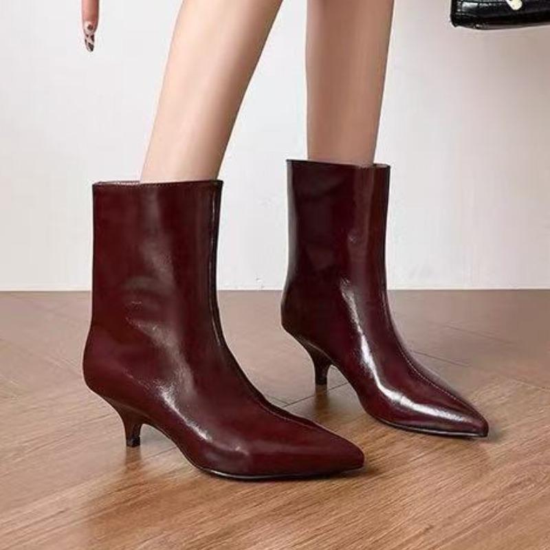 High Heels Ankle Boots Women Sexy Pointed Toe Heeled Shoes 2025 Winter New Designer Dress Party Chelsea Boots Brand Pumps Botas