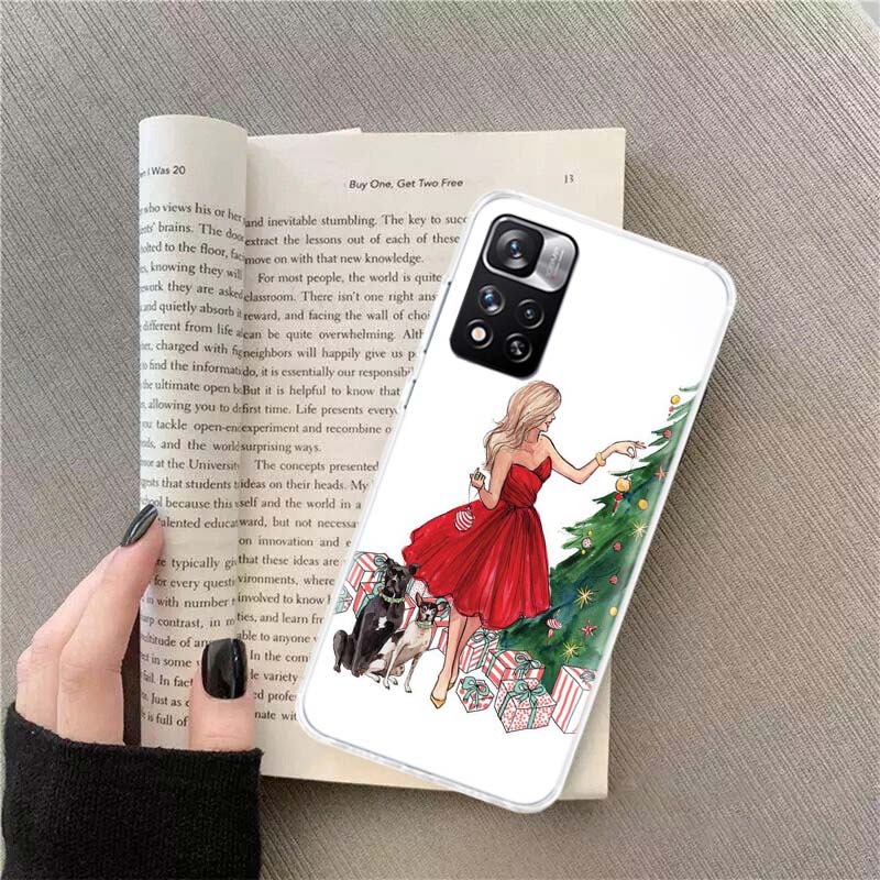 Luxury Christmas Girl Phone Case For Xiaomi Poco X4 F4 GT X3 NFC X5 X6 X7 Pro 5G M5 M5S M3 F5 Mi F6 F3 F2 F1 Cover Coque Fundas