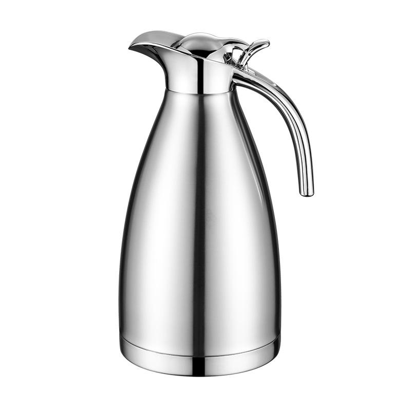 304 Stainless Steel Insulation Pot Vacuum Kettle Double layer European Style Coffee Pot Household Cold Kettle 2L Gift LOGO True color Single layer