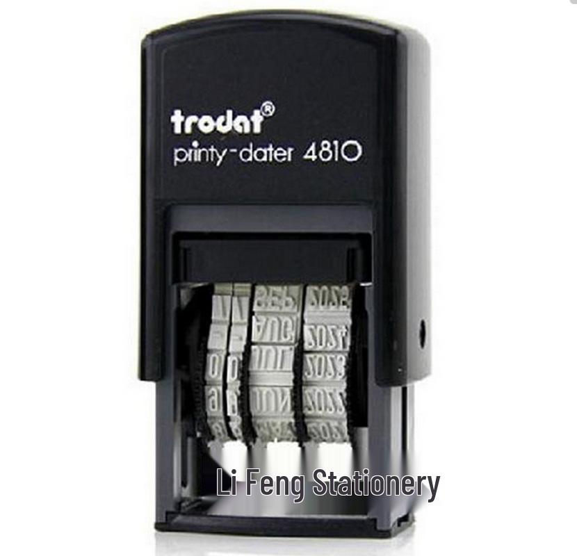 Zhuoda Date Adjustable Self-Inking Stamp 4810 with Built-in Ink Pad