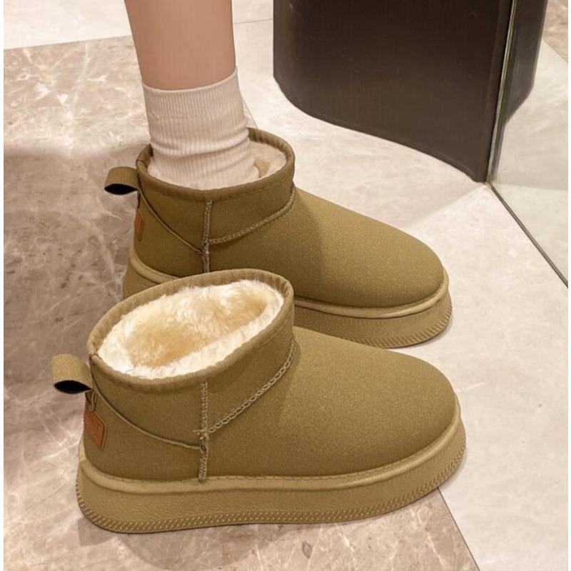 2026 Luxuriöse Dicke Plüsch Plateau Schneestiefel Damen Winter Warm Halten Pelz Baumwolle Gepolsterte Schuhe Frau Kunstwildleder Zum Hineinschlüpfen Knöchel Stiefel