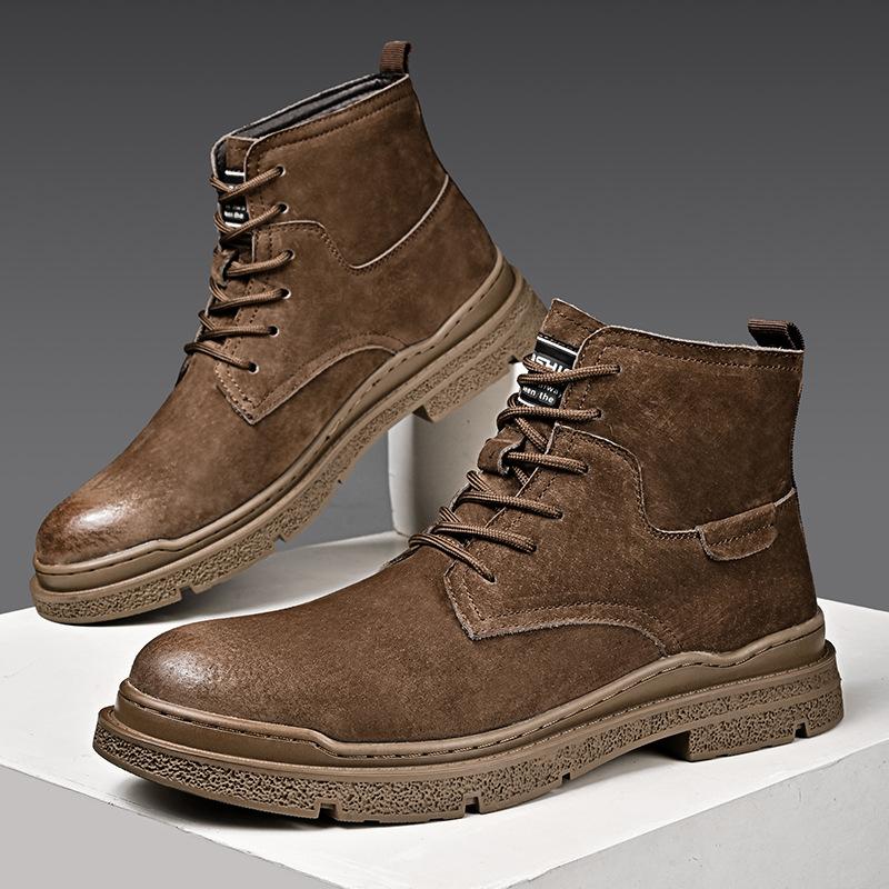 

20242025 прямая трансляция горячая распродажа мужские кожаные рабочие ботинки осень новинка большой размер уличные повседневные рабочие 38 темно-коричневого