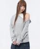 Miseki Seoul Diagonal Button Layered Hoodie Gray