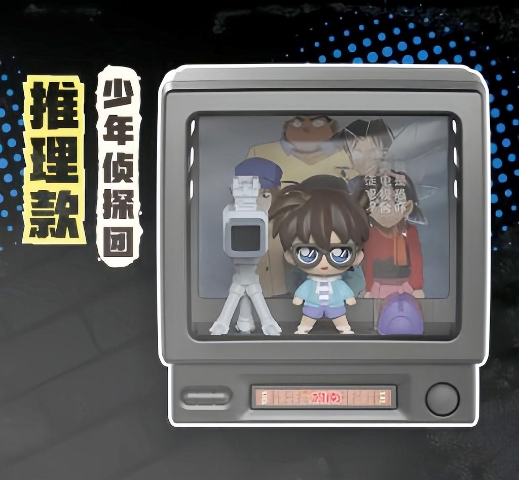 Original Kayou Detective Conan Mini Scene Retro Tv Series Blind Box Pvc Anime Character Model Collection Toys Gifts