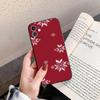 Retro Patterned Red Festive Phone Case For IPhone 17 Air 16 15 14 13 Pro Max 11 12 Black Silicone Cover
