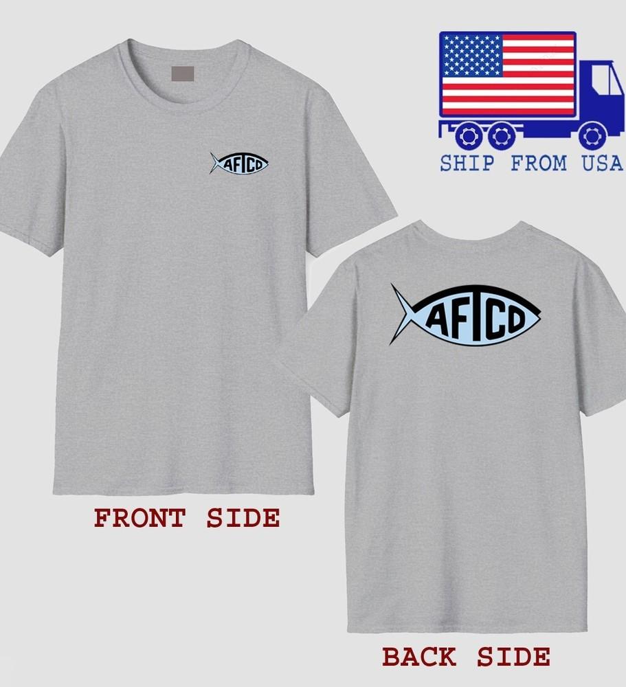 AFTCO Fishing Men#039;s Grey Size S5XL Unisex T-Shirt L