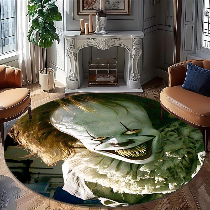 1pc Pennywise1 Print Round Carpet Chair Round Carpet Suitable for Bedroom Living Room Home Decorative Carpet