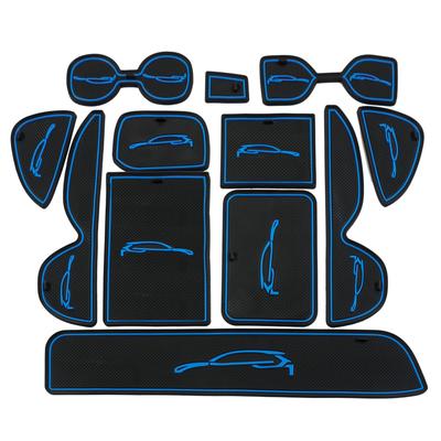BLUESEATEC Ny Toyota RAV4 50-serie Gummimatta Interiörmatta Gummimatta Ljudisolerande Repskydd Enkel Installation Matta Blå 12