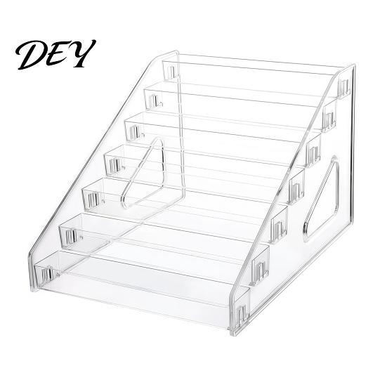 Nail Polish Organizer 5/7 Tier Acrylic Display Stand with Fences, Perfume Organizer, Removable Bracket for Home Makeup Multifunctional Clear