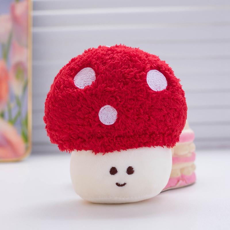 10CM Cute Small Mushroom Plush Toy Creative Stuffed Pendant Doll Colour Mushroom Keychain For Kids Girls Holiday Gifts Bag Decor