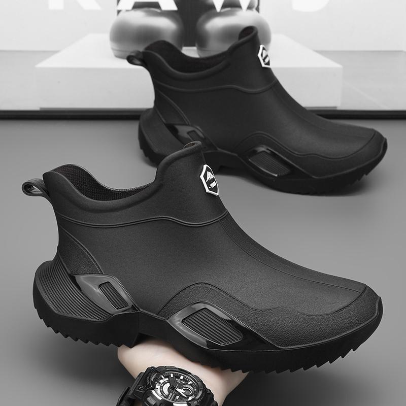 Pánská ležérní sportovní obuv, prodyšná kuchařská pánská obuv velkých velikostí, venkovní holínky, vodotěsné a protiskluzové holínky