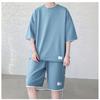 Waffle Suit Summer Men's Short-sleeved T-shirt Shorts Thin