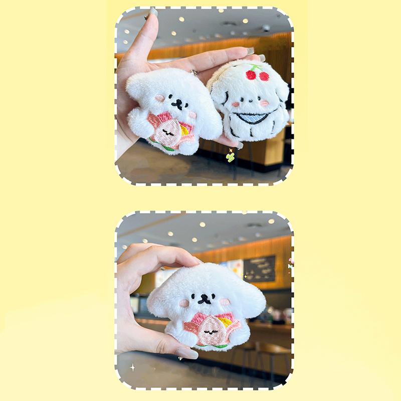 Breloc cățeluș de pluș de desene animate, Păpușă drăguță, Pandantiv de geantă inimă pentru fată, Pandantive de pluș
