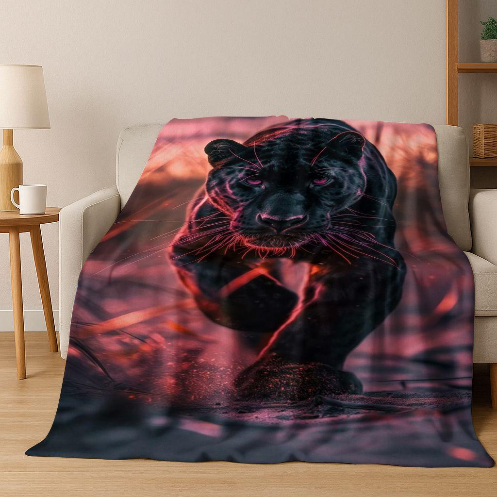 26 Style Wild Animal Leopard Cheetah Beast Cartoon Flannel Blanket,Cozy Soft Throw Blanket for Home Bedroom Bed Sofa Cover Kids