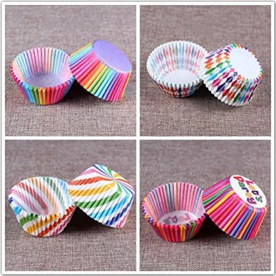 Cake Topper, Pastry Decoration Tool, Kitchen Accessories, Rainbow Cake Paper Lining, Cup Cake, Baking Pan, Muffin Box, 100Pcs