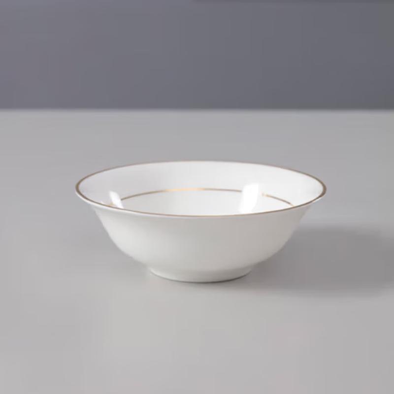 Taishun Ceramic Rice Bowl with Double Gold Rim