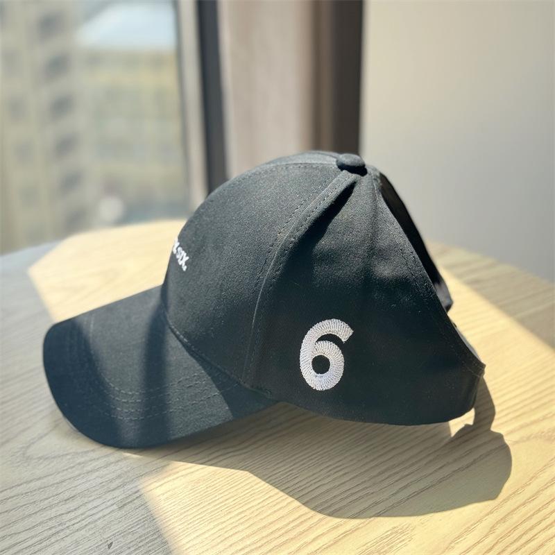 

New letter-printed extended brim half-open top hat for women, summer sun protection hat, men s outdoor baseball cap Adult54-60Adjustable чёрный