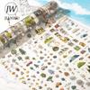 JIANWU Wandering of The Wind Series Vintage Tree Cloud Flower Landscape Material Collage PET Tape Creative Journal Stationery