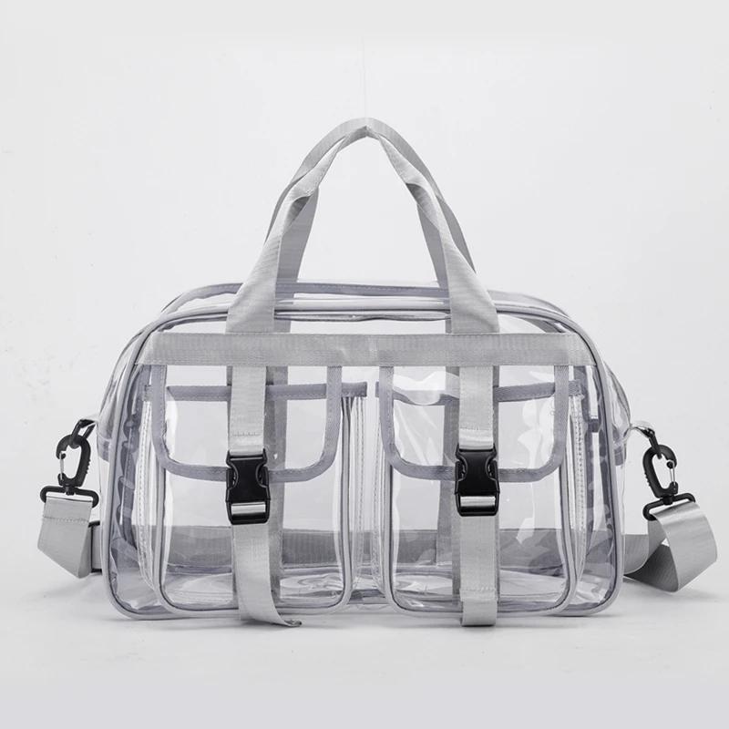 Zipper Solid Color PVC Travel Duffels 2026 Hot Sale Simple Large Capacity Casual Shoulder Bag Soft Trendy Western Style Handbag