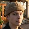 Imitation Lambswool Docker Cap Rolled Edge Brimless Hat Simple Beanie Hat  Autumn