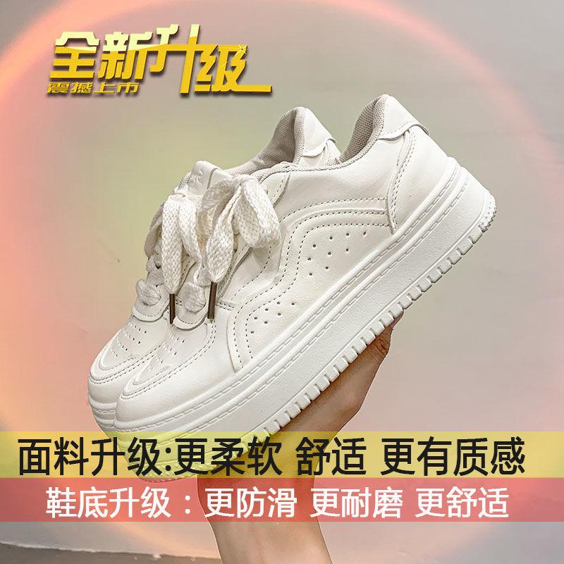 

Маленькие белые туфли женские весна 2025 новые универсальные на платформе японские молочные фуфу повседневные туфли студенческие легкие кеды для девушки 35