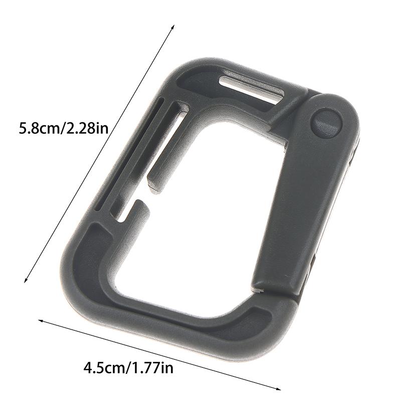 5Pcs Outdoor Plasctic Shackle Carabiner D Type Backpack Hanging Webbing Hook Buckle Multi Outdoor Hiking Camping Gear