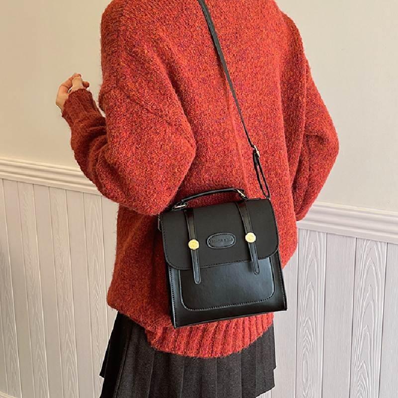 Trendy Vintage Commuter Backpack 2023 Autumn/winter New Style Popular Korean Style High-quality Pu Material
