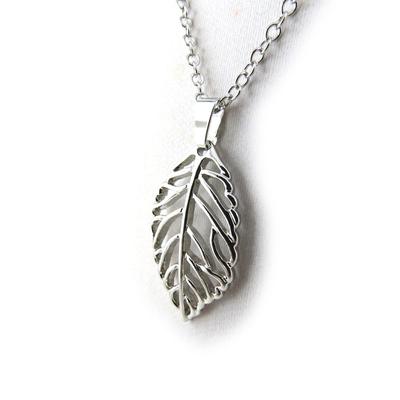 [N0704] - Silberne Designer-Halskette mit Blattgold