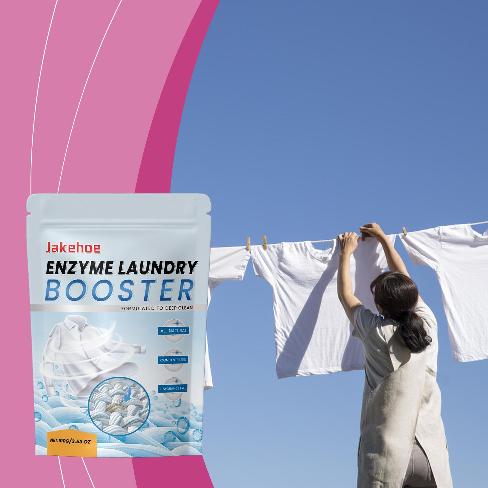 Poudre Nettoyante pour Taches de Vêtements - Poudre Nettoyante Douce à Enzymes Actives pour le Jaunissement et les Taches Tenaces sur les Vêtements