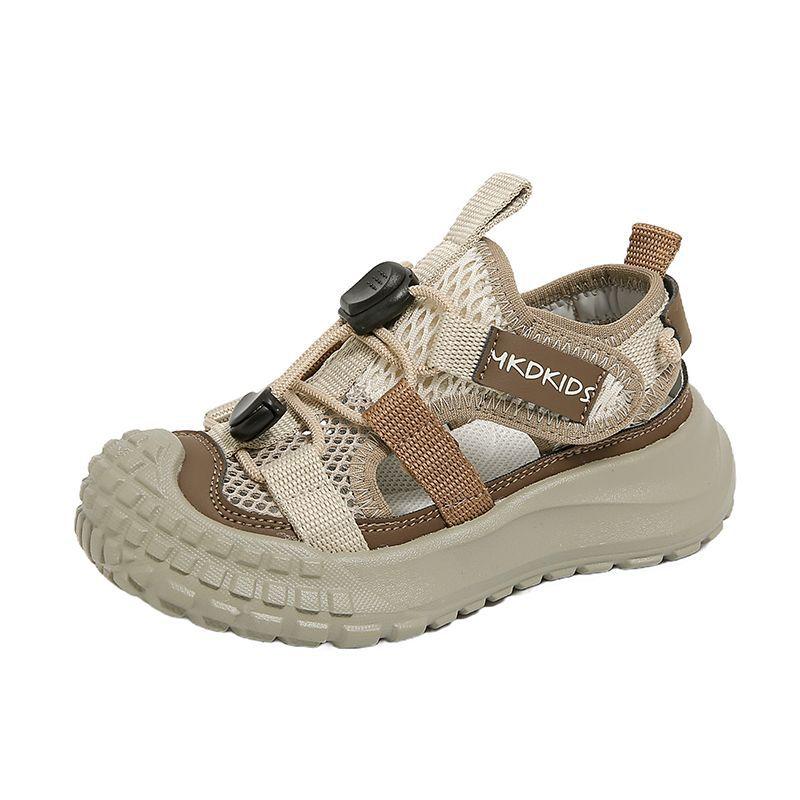 Girls sandals 2025 new summer bag head sports shoes children's shoes summer shoes single net fashion hollow shoes