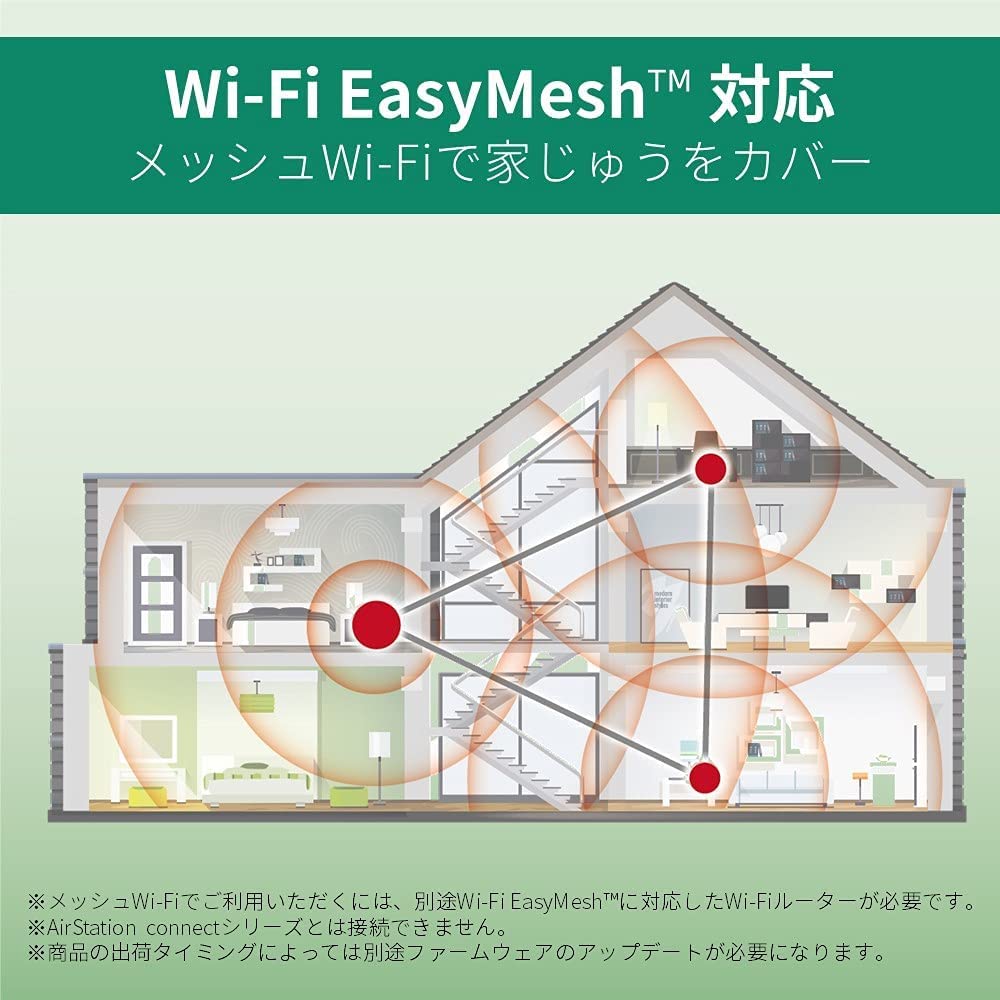 Buffalo Wireless LAN Relay 11ax 11ac Easy Mesh Direct Plug To Outlet Can Be Left Standing Japanese Manufacturer 5G Home Router iPhone 15 14 13 SE