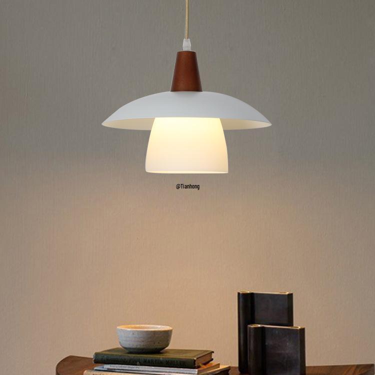 Japanese Style Solid Wood Pendant Light for Teahouse or Milk Tea Shop